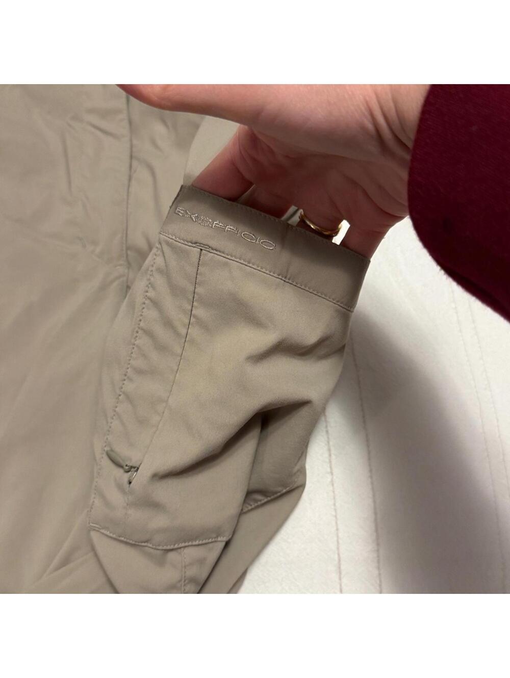 ExOfficio Nylon Stretch Hiking Travel Pants Khaki Tan Women's Size 8 - Picture 5 of 7
